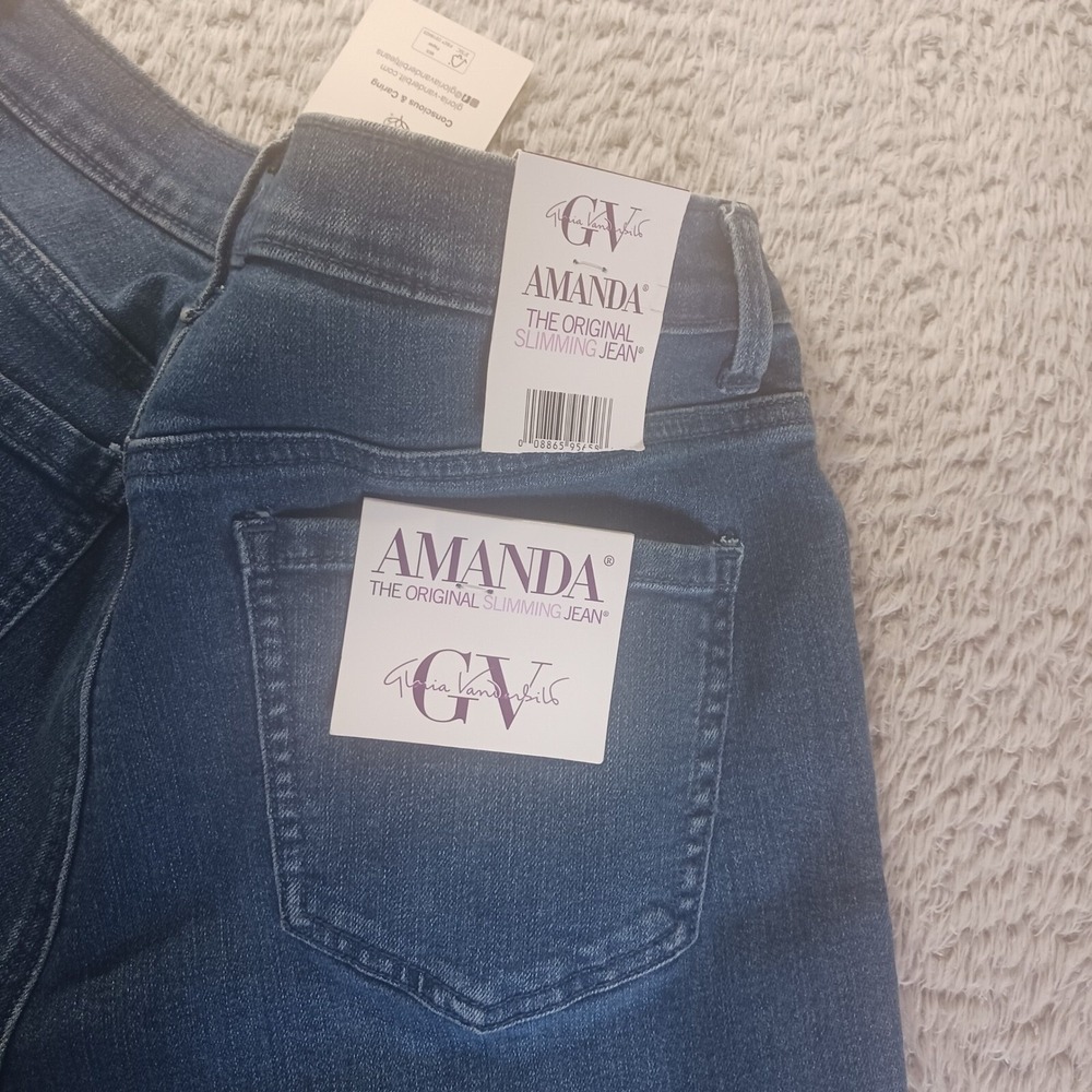 Gloria Vanderbilt Amanda Jeans Womens 6 Average Blue Slimming Heritage Preppy - Picture 7 of 8
